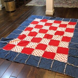 Unique Handcrafted Boho Patchwork/Denim Quilt.